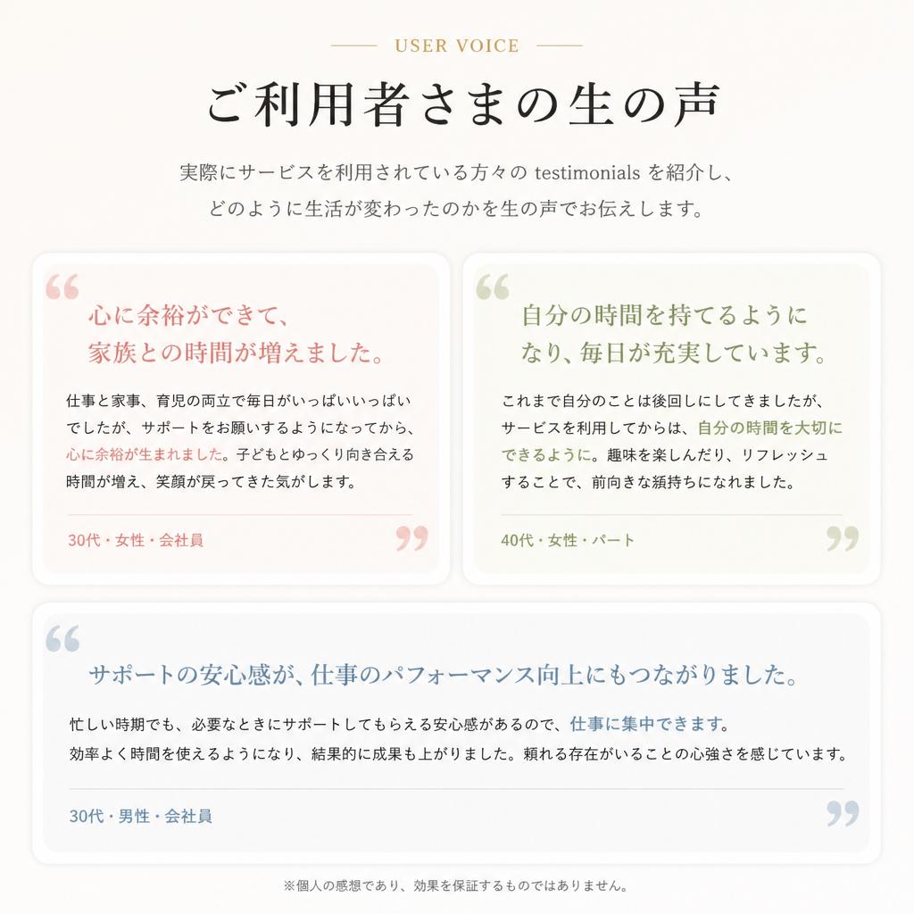 ご利用者の声