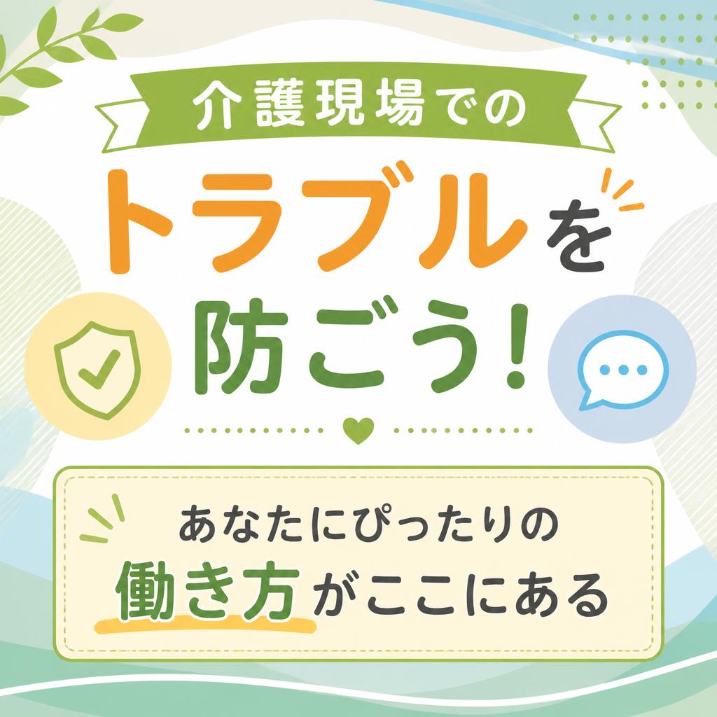 介護現場でのトラブルを防ごう！あなたにぴったりの働き方がここにある