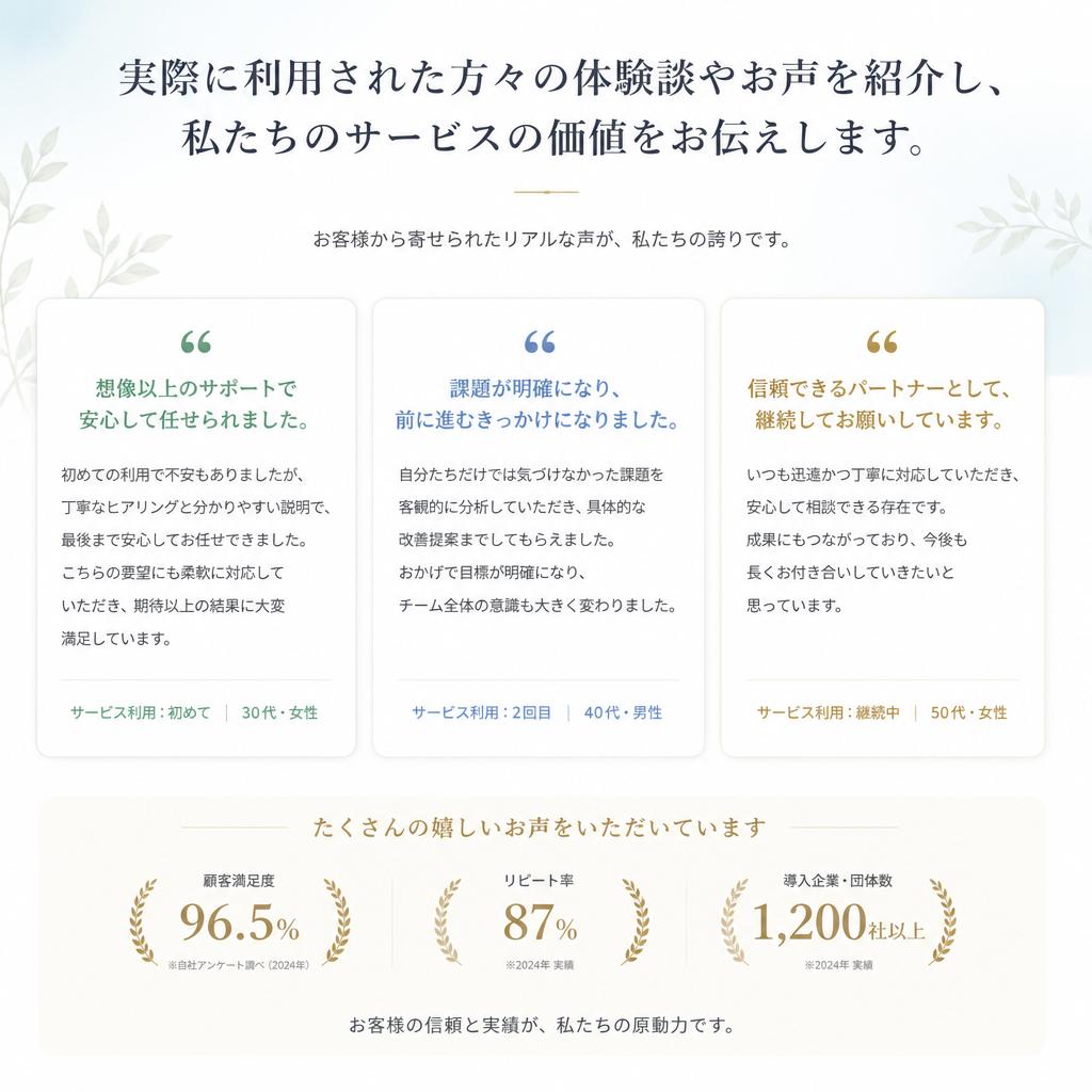 5. ご利用者様の声