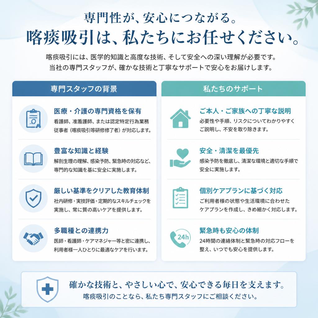 資格を持つ専門スタッフが対応