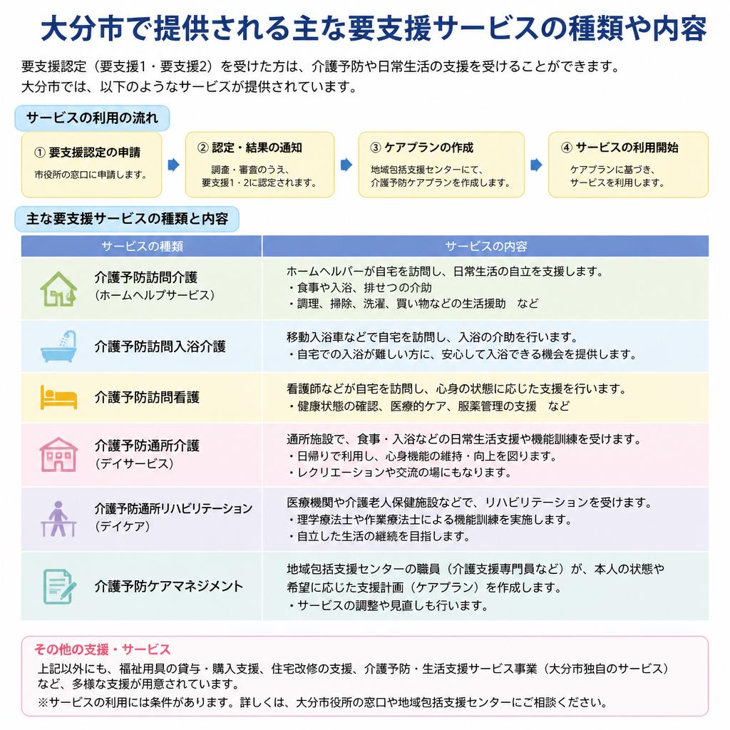 大分市における要支援サービスの種類