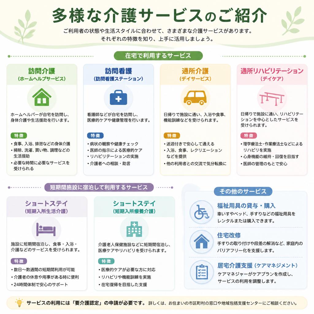 介護保険を利用したサービスの種類