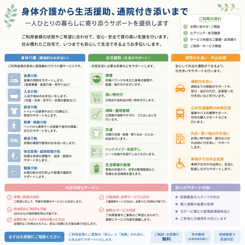 幅広い支援内容