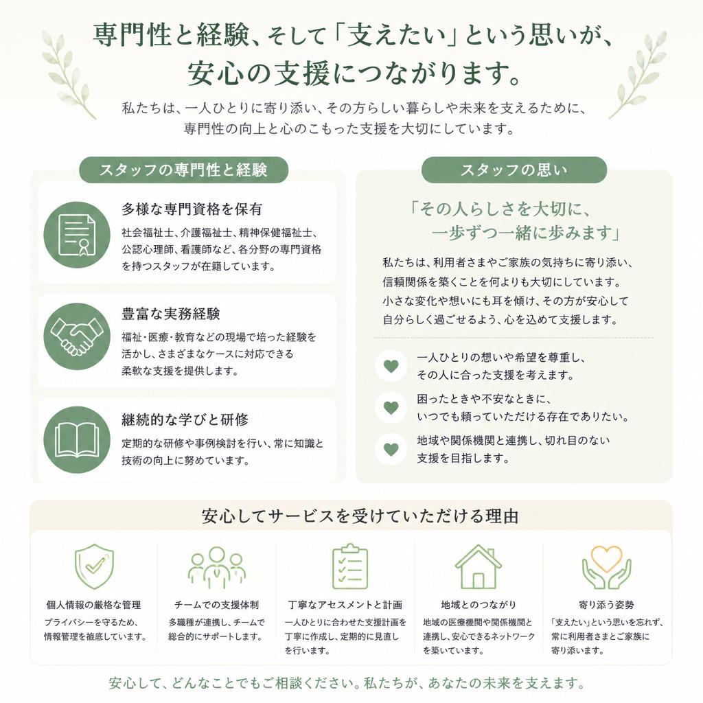 支援体制とスタッフの紹介