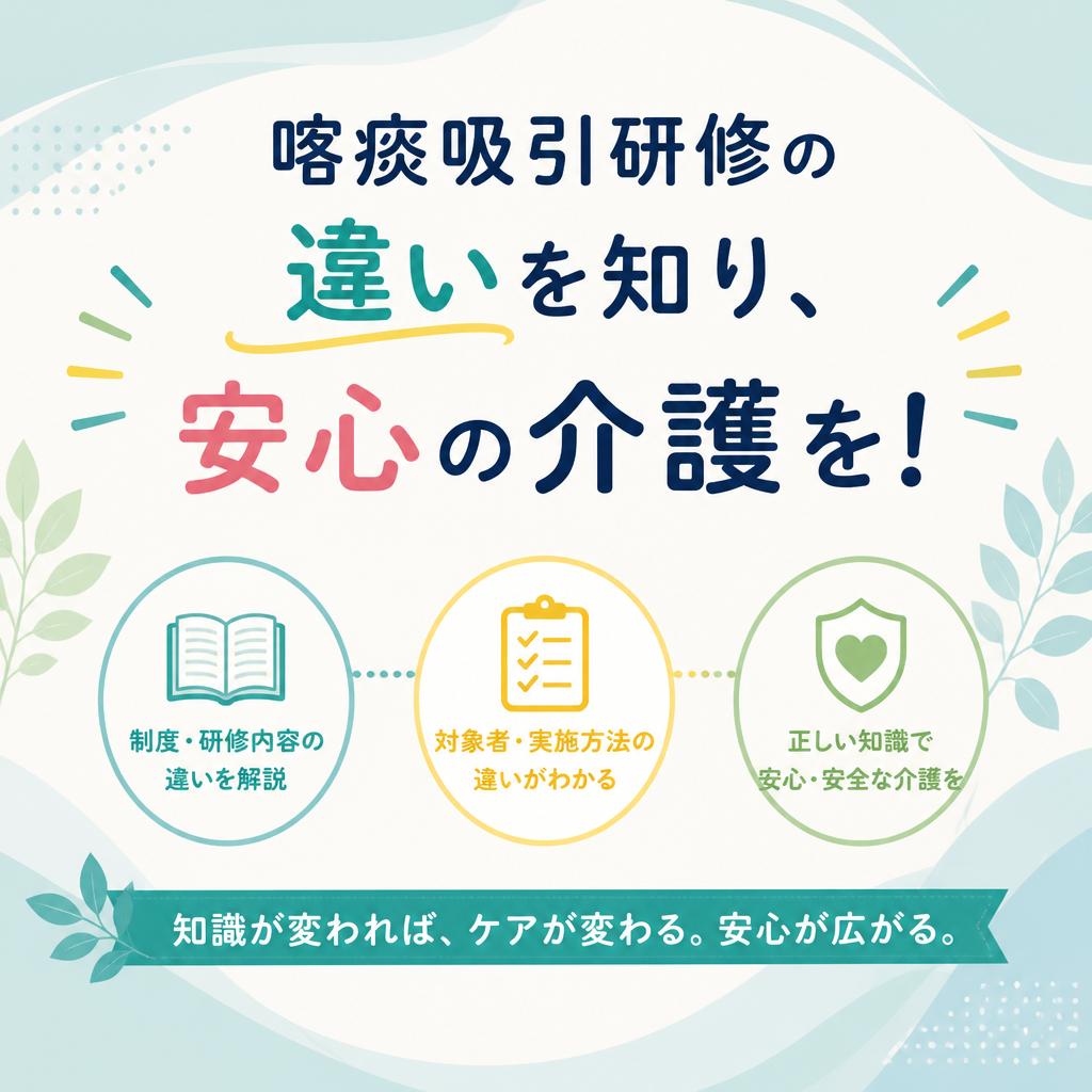 喀痰吸引研修の違いを知り、安心の介護を！