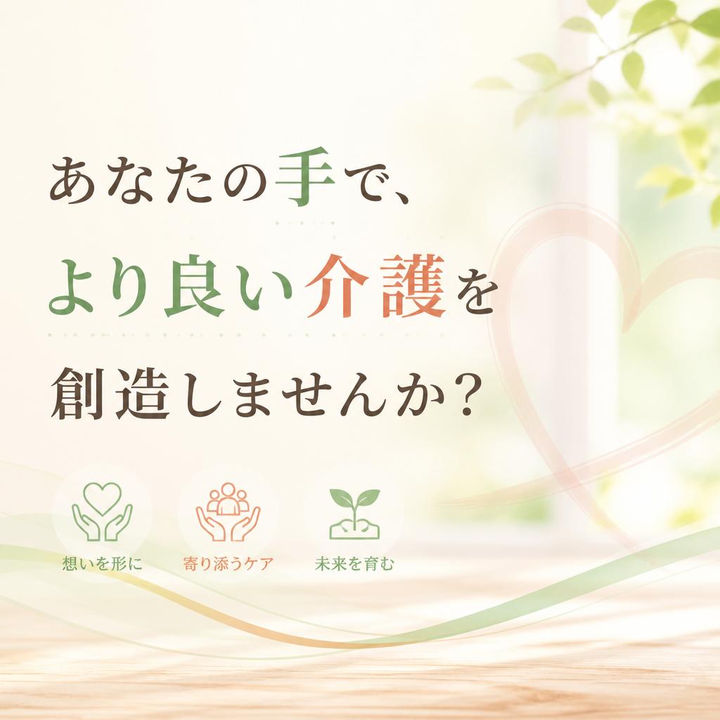 あなたの手で、より良い介護を創造しませんか？