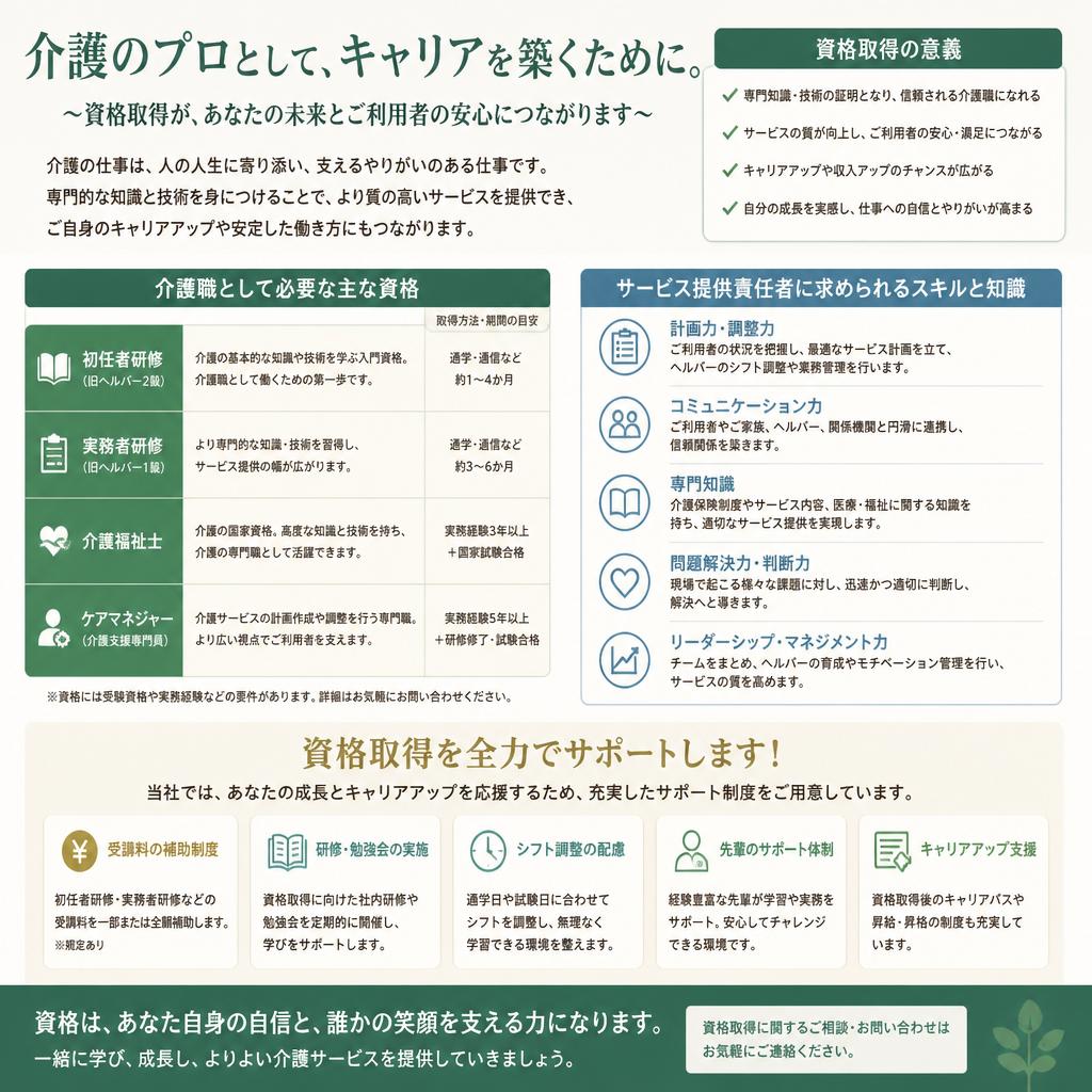 サービス提供責任者に必要な資格とは？