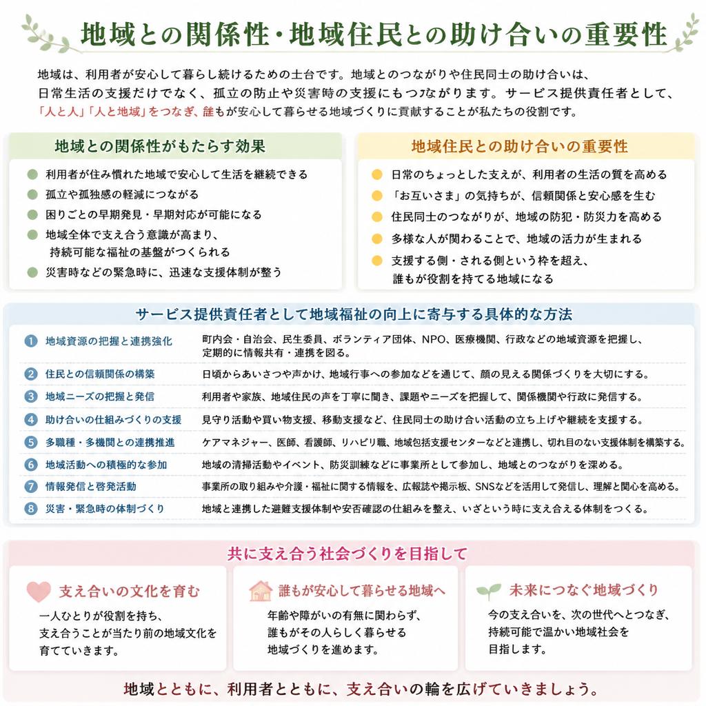 地域とのつながりを深める助け合いの精神