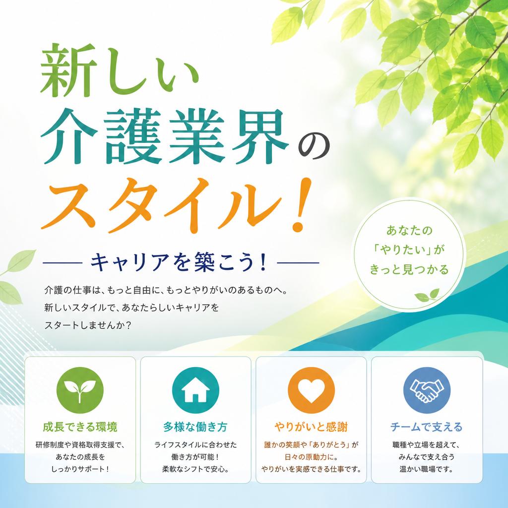 新しい介護業界のスタイル！キャリアを築こう！