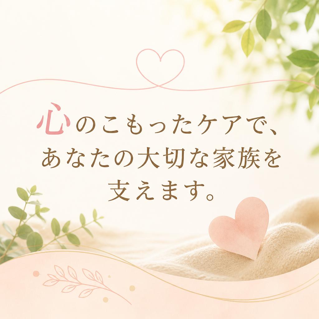心のこもったケアで、あなたの大切な家族を支えます。