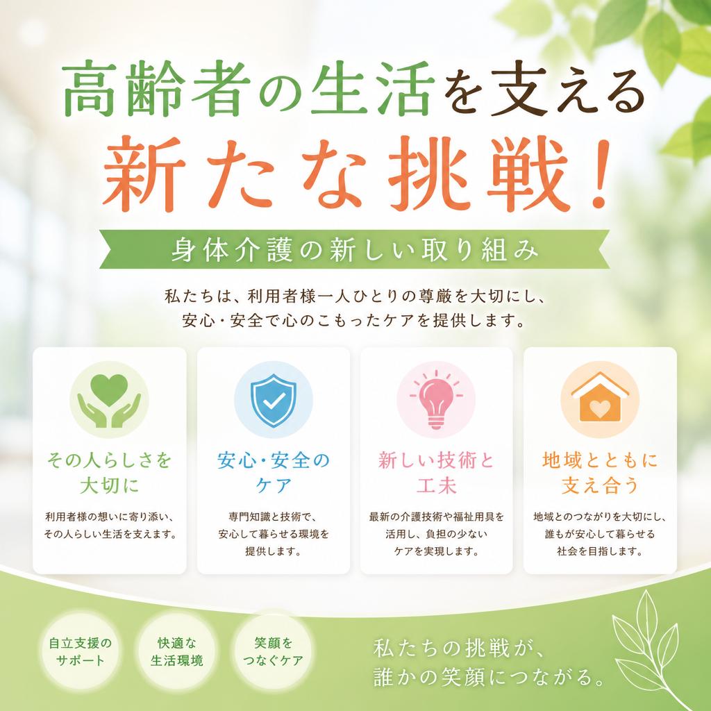 高齢者の生活を支える新たな挑戦！身体介護の新しい取り組み