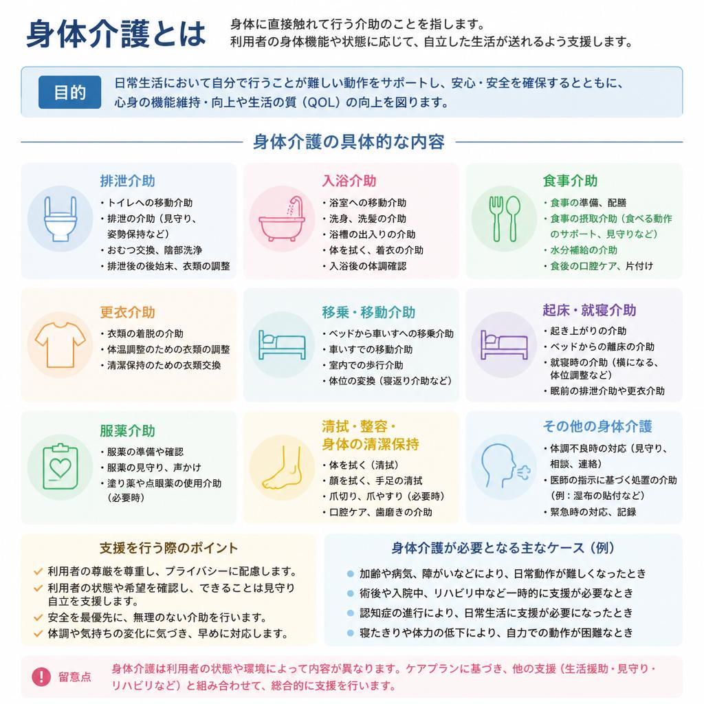 身体介護とは？その具体的な内容