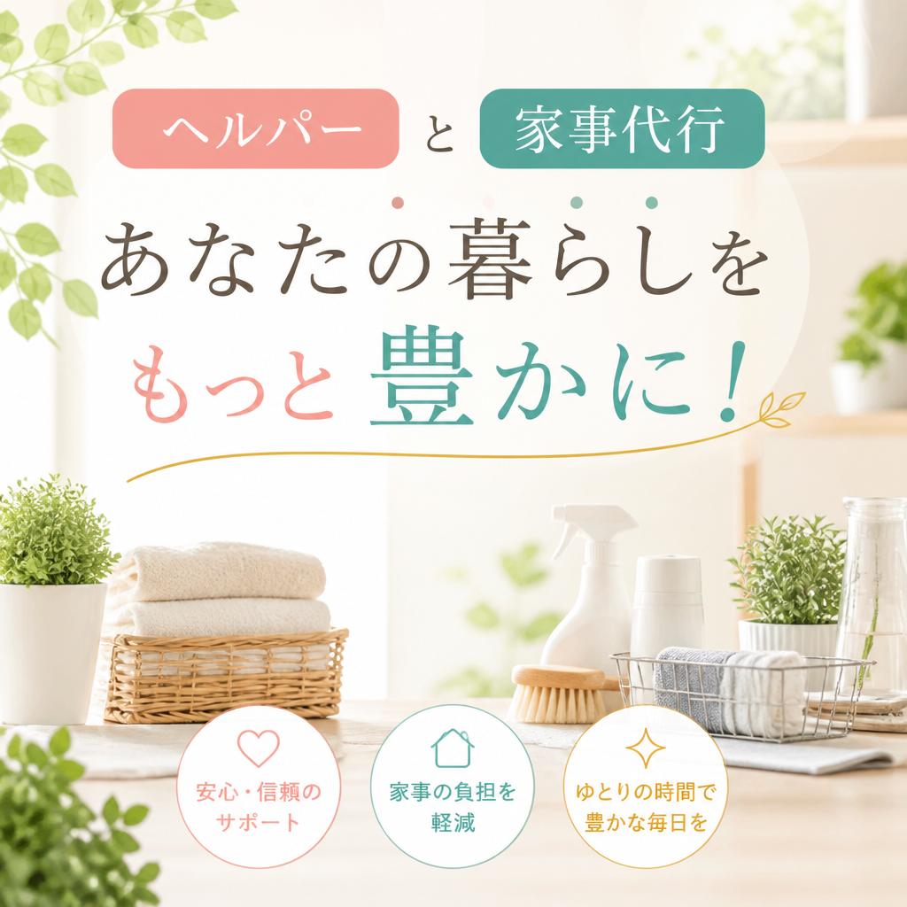 ヘルパーと家事代行、あなたの暮らしをもっと豊かに！