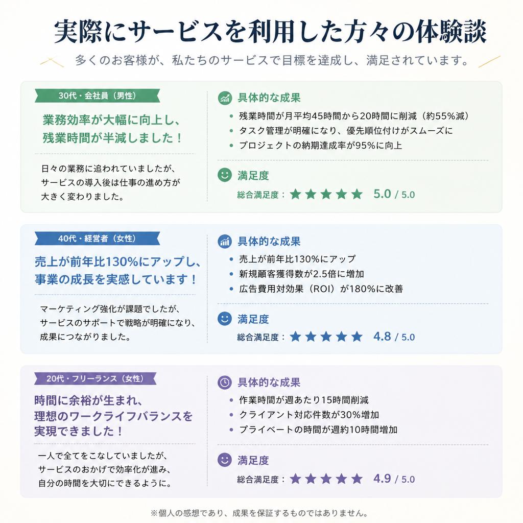 4. 実際のサービス利用者の声