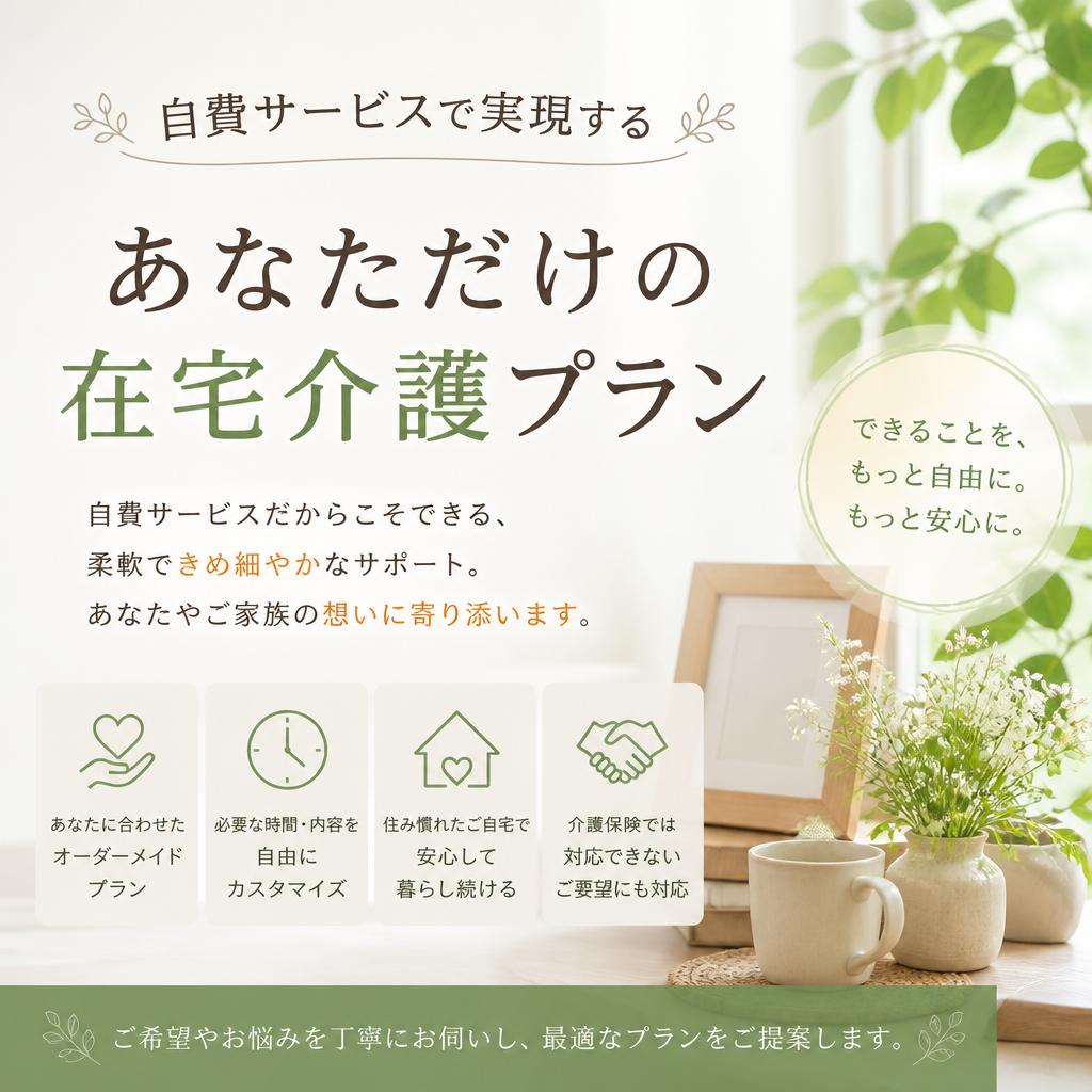 自費サービスで実現するあなただけの在宅介護プラン