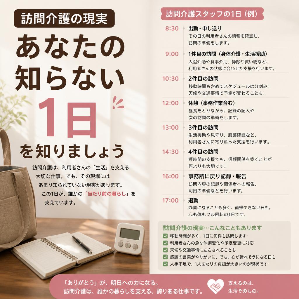 訪問介護の現実、あなたの知らない1日を知りましょう