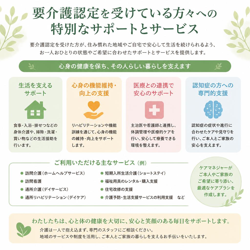 要介護の方への特別な配慮