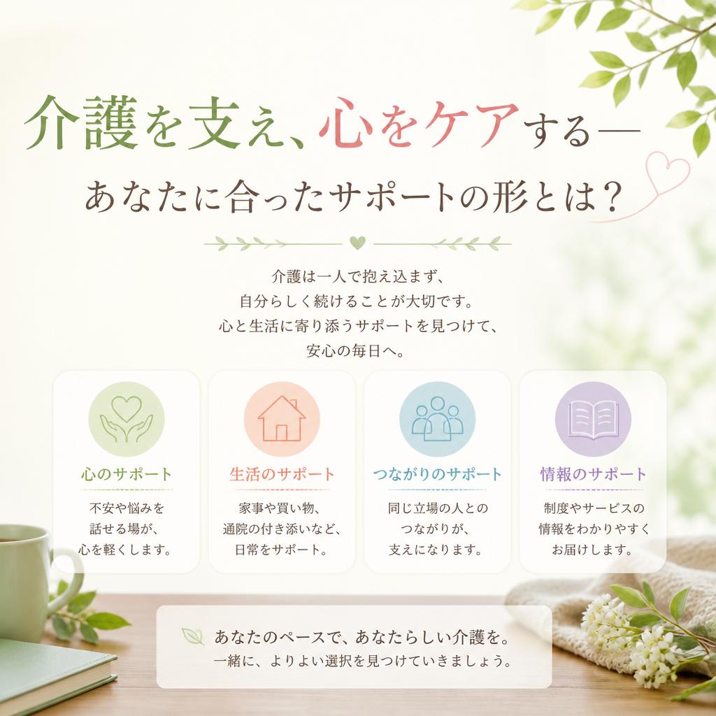 介護を支え、心をケアする—あなたに合ったサポートの形とは？
