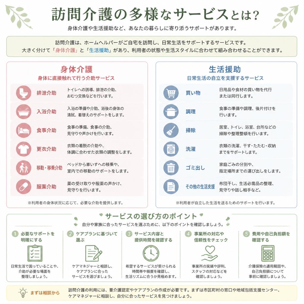訪問介護の種類とサービス内容